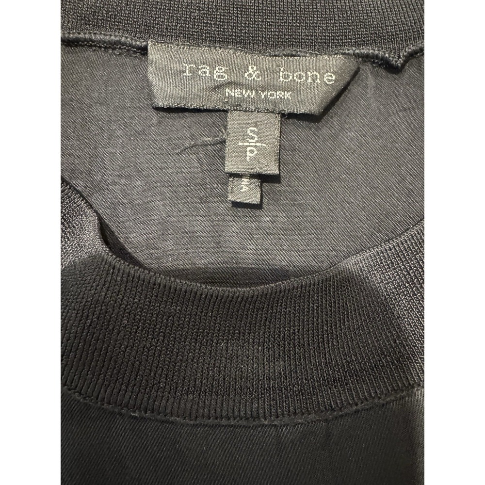 Rag & Bone Black Silk Blend Side Button Sleeveless Top Crew Neck Size S‎ - Picture 5 of 6